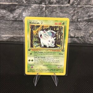 Pokemon Nidoran 1st Edition 57/64 Vintage Card from the Jungle Set (1999) M/NM